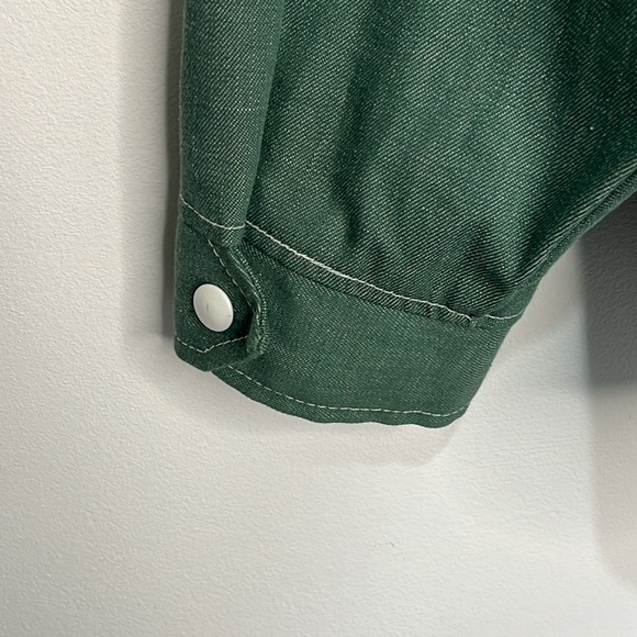 Vintage Cap’n Jack Light Weight Green Denim Jacket United States Steel Logo - Picture 7 of 11